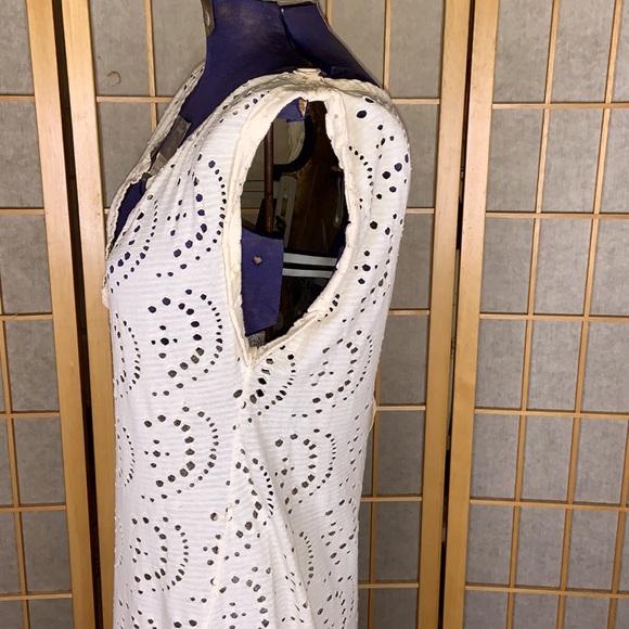 Free People Cream Lace Cotton Sleeveless Beach Cover Up Size Small - Picture 5 of 11